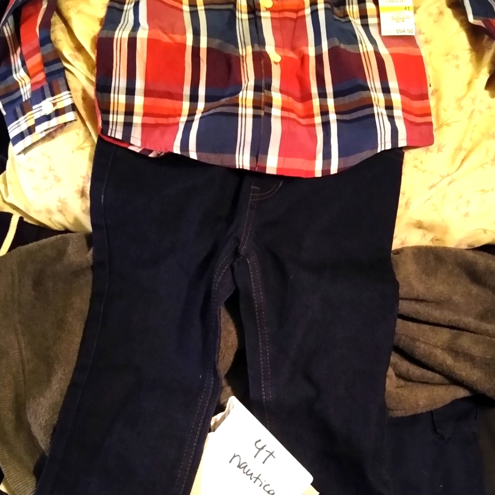 Boys size 4T Nautica pants and shirt set